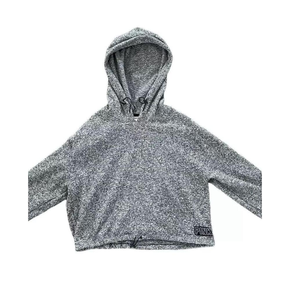 Victoria's Secret PINK Women's Medium (M) Hoodie Sweatshirt Gray Soft Fuzzy
